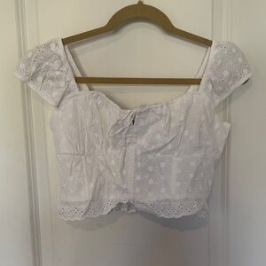 Hollister White Eyelet Blouse